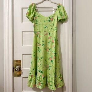 NWT By the river Floral Green Midi Dress